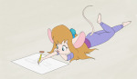 1girls drawing eraser gadget lying paper pen scope // 1404x816 // 1.3MB
