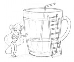 1girls beer cup darmann drink drunk gadget ladder sketch // 990x841 // 349.3KB