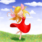1girls clouds dance dress gadget grass red_dress scope sky // 2708x2700 // 7.1MB