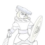 1girls angry armor gadget helmet martin_hamsy shield sketch sword // 1200x1200 // 422.5KB