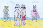 beach bikini chip clouds dale dance foxglove gadget jose_ramiro sand sea skirt sky sunglasses swimming_shorts swimsuit // 952x635 // 123.4KB