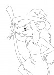 1girls broom gadget lineart martin_hamsy robe torn_clothes witch witch_hat // 625x872 // 134.6KB