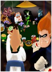 billieh card cigarettes crossover dr._drakken dr._heinz_doofenshmirtz dr._jumba_jookiba drink game glass glue jar kim_possible_(series) lilo_&_stitch norton_nimnul phineas_and_ferb poker shego sit smoke syndrome table the_incredibles // 984x1344 // 1.0MB