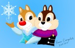 2boys anna arm-in-arm chip cosplay crossover dale elza frozen snowflake themrramonlle // 2020x1299 // 767.5KB