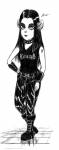 alternative_hairstyle belt black_hair collar cosmetics earring gadget gloves goth pants rr_sign shirt shoes sketch spiked_collar spiked_gloves spikes tattoo арчи // 483x1211 // 69.9KB